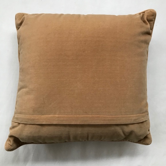 Embroidered Floral Throw Pillow with Velvet Back - Picture 2 of 2